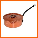 Authentic French COPPER SAUTEPAN - with matching COPPER LID ! - diameter: 20 cm = 8