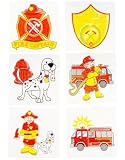 12 Fire Fighter Firemen Costume Trick or Treat Tattoos