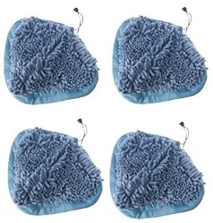 Ultra Absorbant Heavy Duty Deluxe Coral Microfiber Pads compatible with T1 H20 H2O Steamboy Mop (Set of 4)