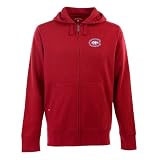 Antigua Men's NHL Montreal Canadians Signature Hood Long Sleeve Full-Zip Fleece, Dark Red, X-Large