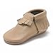SAYOYO Baby Tassels Soft Sole Leather Infant Toddler Prewalker Shoes (0-6 Months, Tan)