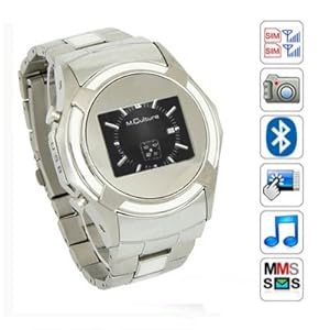 VIP Watch Cell Phone Mobile Dual Sim Dual Standby 1GB internal Memory Cam White Ring