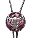 Buffalo Skull Head Red Enamel Bolo Tie
