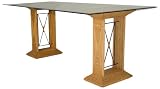 Hansen Rattan 8400/2F S&auml;ulentisch honig gebeizt / S&auml;ulen mit Metallstreben / B 190 T 100 H 77 cm