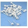 36 Ball Earrings Piercing Studs Sterling Silver Parts