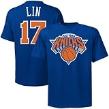 Men's Jeremy Lin New York Knicks Name and Number Tee by Majestic Athletic (Royal)