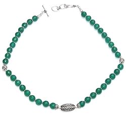 Silver Necklace Chain Onyx Gemstone Jewelry 18.50 inches (gnklc203)