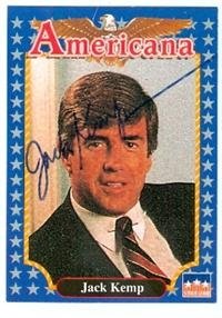 Jack Kemp autographed trading card Americana