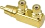 American Recorder Technologies RCA Male to 2 RCA Female Right Angle Adapter Gold