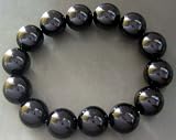 Black Onyx Agate Gem Beads Buddhist Prayer Bracelet Mala