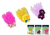 Bundle Monster 3pc Fancy Style Baby Toddler Girls Formal Feather Cotton Hair Headbands with Bows Mixed Color Lot / Fits 0-10 yrs- Set 1