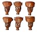 Set of 6 Leather Pool Table Billiard Pockets, Camel