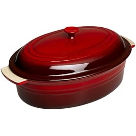 Le Creuset Stoneware Covered Oval Dish, Cherry Red (Kitchen) 