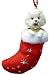 Santa's Little Pals Bichon Frise Stocking Christmas Ornament