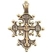 Eastern Orthodox Cross- 24K Gold and 925 silver (2.5x2.3x.2 cm or 1x0.9x0.08 inches) Fedorov's original masterpiece