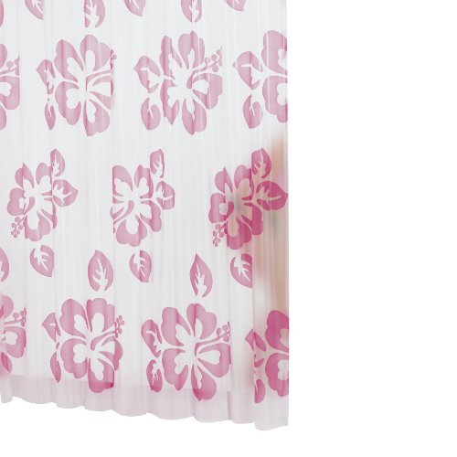 Ridder 323520-350 Duschvorhang Folie inklusive Aufh&auml;ngeringe 180 x 200 cm Flowerpower, ros&eacute;