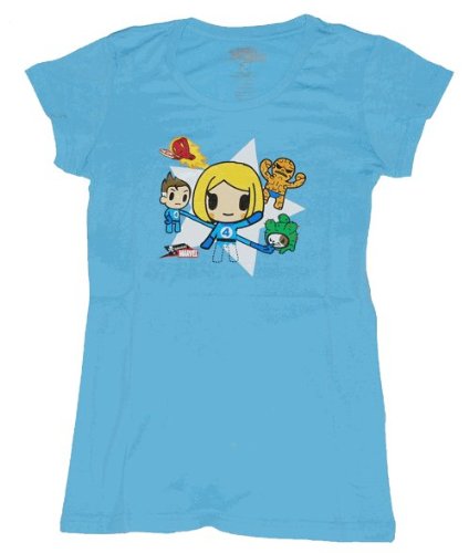  tokidoki x Marvel Women's Fantastic Four Light Blue Tee