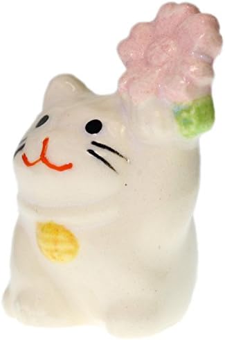 Miniarure Ceramic ware Lucky Cat "Cherry Blossom Viewing"