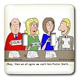 Rich Diesslins Funny Religious Light Cartoons - Church Search Committee Evaluating Ministers - Light Switch Covers - double toggle switch