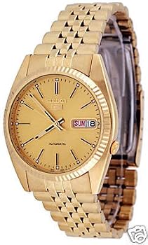 Seiko 5 # SNXJ94K men's Self Winding Automatic Gold Tone Classic Watch