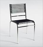 4 Black/Chrome Finish Bungie Low Back Stacking Chair By Euro Style Furniture