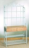 IMAGE OF Old Dutch White Baker's Rack with Wooden Drawers