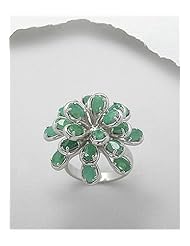 Flower Gem Stones Ring In 92.5 Sterling Silver
