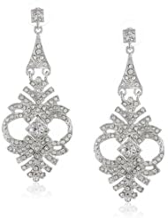 Roman Bride Clear Crystal Casted Drop Earrings