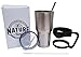 Nature Boy 30 oz Stainless Steel Travel Tumbler Set with Coffee Mug Handle, Vacuum Sealed Sliding Lid, Drinking Straw & Wire Cleaning Brush