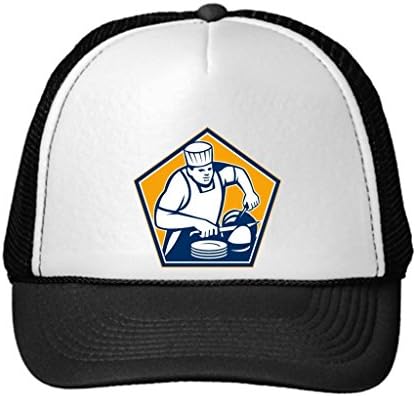 Polada Mesh Trucker Hat Chef Cook Slicing Ham Retro Snapbacks Hats