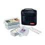 Lock&Lock Rectangular Lunch Box Bento Set w/Chopstics - HPL754DB COMBO, Black