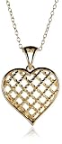 18k Gold Overlay Sterling Silver Heart Pendant, 18"