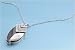 Sterling Silver Necklace - Oval with Clear and Black CZ - 16in-20in Chain - Charm Size: 31mm