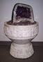 Aqua Amethyst Geode Fountain With Light And Crystal Sphere.