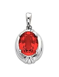 10K Yellow Gold Oval Cut Chatham Created Ruby Pendant -- LIFETIME WARRANTY