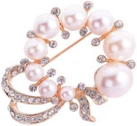 Elegant Designer Pearl Rhinestones Flower Brooches Pins Cheap Jewelry Girl Women
