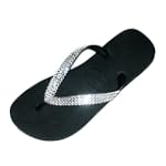 BLACK CLEAR Swarovski Crystal Havaianas Flip Flops Sandals Thongs sizes 5-10