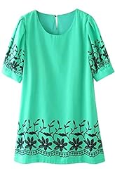 Puff Sleeves Floral Print Polyester Mini Dress 