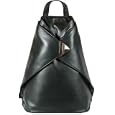 New ladies/girls stylish Visconti soft black leather backpack rucksack bag'