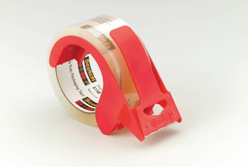 Scotch Mailing and Storage Tape with Dispenser, Clear, 1.88 Inch x 54.6 yards, 1 Roll (3651L)