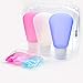 Set of 3 Travel Bottles Sillicone Containers 3oz(89ml) with 3 Toothbrush Case for Home,Outdoor,Shampoo,Soap,Lotion
