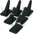 6 Black Rubber Ring Finger Jewelry Holder Showcase Display Stands