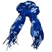 Fleur de Lis Print Summer Light Scarf Shawl Wrap Blue with White