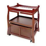 Sleigh Changing Table with Cart - Cherry by Badger Basket