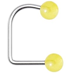 14 Gauge Yellow Glow in the Dark Lippy Loop Labret