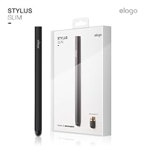 elago Stylus Slim for iPhone 3GS/ 4, iPad and Galaxy -World First Replaceable Tip (Extra Rubber Tip included) - Black