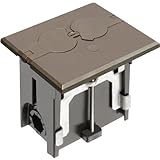 Arlington FLBAF101BR-1 Adjustable Floor Box Kit with Outlet and Flip Plate, for Installed Floors, 1-Gang, Brown, 1-Pack