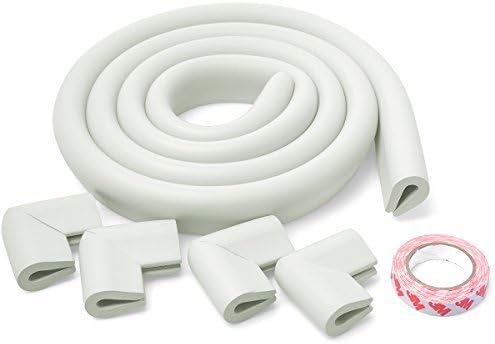 Premium 2m Length Table Edge Guard Childproofing Guard Corner Cushion Protector Edge Bumper + Four Corners (5 Colours, 2 shapes) M-HG002 (U shape Grey) by EU Xcellent Global