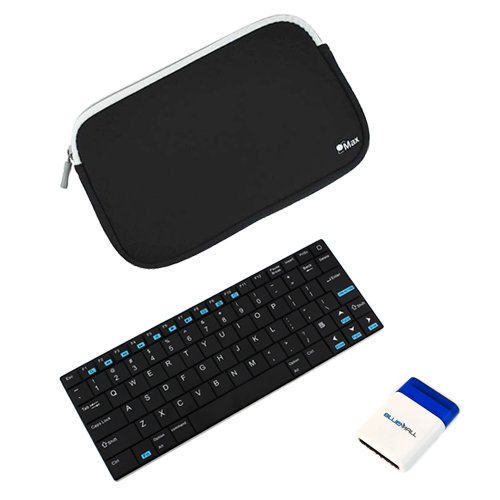 EZOWare New-Version Bluetooth 3.0 Wireless Keyboard plus Neoprene Carrying Case for 7 inch Tablets: Apple iPad Mini, Google Nexus 7, Amazon Kindle Fire HD 7, Samsung Galaxy Tab 2 7inch with* Brush*