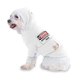 WARNING ADDICTED TO YOGA Hooded (Hoody) T-Shirt with pocket for your Dog or Cat MEDIUM White